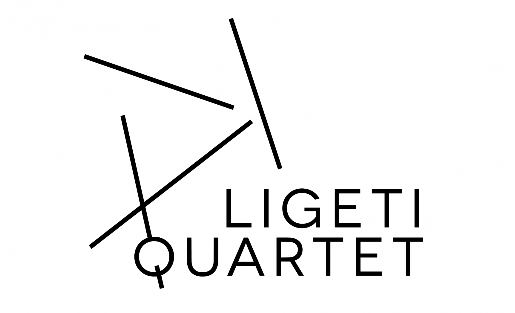 Ligeti Quartet logo (text with four intersecting lines in pattern top left)